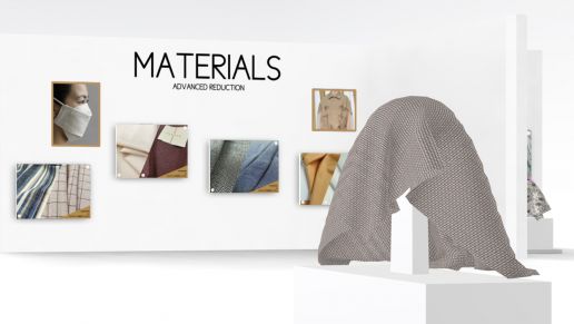 Screenshot of the digital trend space by Munich Fabric Start, materials and new trends displayed here